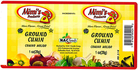 NAC Foods Co. Issues An Allergy Alert on Undeclared Peanut Protein on Ground Cumin Product